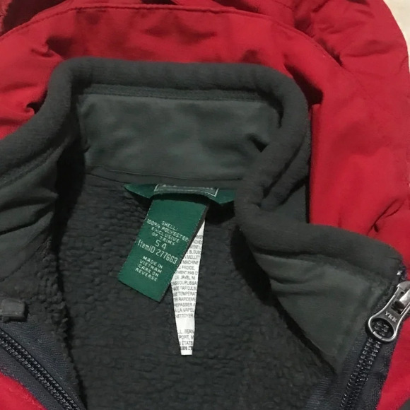 L.L. Bean Kids Red Gray 3 in 1 Classic Jacket - Picture 5 of 15